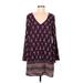 Charlotte Russe Casual Dress: Burgundy Print Dresses - Women's Size Medium