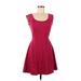 American Eagle Outfitters Cocktail Dress - A-Line: Burgundy Solid Dresses - Women's Size 6