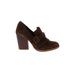 Kork-Ease Heels: Slip-on Chunky Heel Casual Brown Solid Shoes - Women's Size 6 - Round Toe