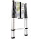 MCZY Aluminum Telescopic Extension Ladder, for Home Office Loft Use Ladder with Spring Loaded Locking Mechanism Extendable Ladder Stepladder (Color : Silver, Size : 21.m) surprise gift