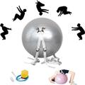 Fokayo Somersault Ball, Somersault Assist Ball, Somersault Auxiliary Ball, Adults Adjustable Straps Anti Slip Stretch Training Fitness Ball Thicken Yoga Ball with Inflatable Pump (45CM,Grey)