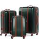 FERGÉ Luggage Set 3 Piece Hard Shell Travel Trolley Milano Suitcase Set 4 Spinner Wheels Green