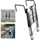 MCZY Telescoping Ladder, with Hook Single Side Straight Ladder Climb Builders Ladders Attic Loft Work Place Extendable Ladder Stepladder (Color : Silver, Size : 4.6m) surprise gift