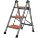 MCZY Telescoping Ladders, Multifunctional Thickened Folding Telescopic Herringbone Ladder Non-Slip Three Step Stool Stepladder (Color : Orange, Size : 3step) surprise gift