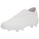 adidas Unisex Accuracy.3 Laceless Football Boots Firm G Shoes, White/White/Black, 10.5 Women/9.5 Men