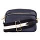 Primo Sacchi Womens Small Dark Blue Shoulder Crossbody Bag - Black/White Adjustable Detachable Strap