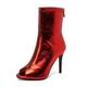 HROYL Peep Toe Heels for Women Dance High Heel Open Toe Latin Dance Boots,DS-9676-00-Red-7-S,UK 8.5