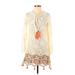 Hemant And Nandita Casual Dress: Ivory Floral Motif Dresses - Women's Size P