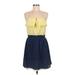 Xhilaration Casual Dress - Popover: Yellow Polka Dots Dresses - Women's Size Medium