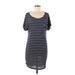 Splendid Casual Dress - Shift Scoop Neck Short sleeves: Blue Stripes Dresses - Women's Size Medium