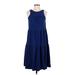 Everlane Casual Dress - A-Line Crew Neck Sleeveless: Blue Print Dresses - Women's Size X-Small