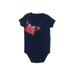 Carter's Short Sleeve Onesie: Blue Bottoms - Size 6-9 Month