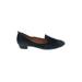 VC Signature Flats: Smoking Flat Chunky Heel Work Blue Solid Shoes - Women's Size 9 1/2 - Almond Toe