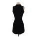 Fashion Nova Casual Dress - Mini High Neck Sleeveless: Black Solid Dresses - Women's Size Small