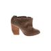 Colonial Madness Ankle Boots: Brown Print Shoes - Women's Size 6 - Round Toe