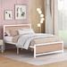 Full Size Platform Bed, Metal and Wood Bed Frame with Headboard and Footboard