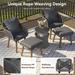 Grey Club Chair & Ottoman Sets 5-Piece Bistro Set w/ Wicker Bar Table