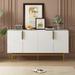 Elegant 4-door Sideboard Gold Metal Handle Buffet Cabinet for Dining Room, Living Room, Bedroom, Hallway