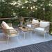 4-Piece Patio Conversation Set, Rope Outdoor Furniture Sectional Sofa with Deep Seating & Thick Cushion Table
