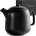 Design Tea Pot (44 oz) - Premium Ceramic Teapot with Infuser for Loose Tea - Black Teapot Ceramic with Removable Strainer