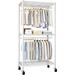 Rolling Garment Rack, 3 Tiers Metal Closet Wardrobe System