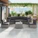 Patio Sectional Set with Cushions and Center Table