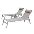 HBI home Patio Chaise Lounge Set, 3 Pieces Adjustable Backrest Pool Lounge Chairs WJE-W1859109864 in Gray | 38.35 H x 61.26 W x 65.12 D in | Wayfair