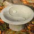 Campania International Yin Yang Pedestal Birdbath Concrete, Copper in Gray | 9 H x 17.5 W x 17.5 D in | Wayfair B-110-PN