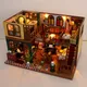 Diy Wooden Casa Doll Houses Miniature Building Kits European Villa Dollhouse With Furniture Led