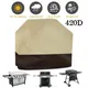 420D Oxford Cloth Outdoor BBQ Cover Waterproof Oven Cover Anti-Dust Beige Grill Cover Gas Charcoal