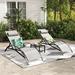 EROMMY Outdoor Chaise Lounge Set in Black | 29 H x 60 W x 23 D in | Wayfair HWLC-065GW