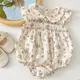 2024 New Summer 0-24M Baby Girl Clothing Infant Baby Girls Bodysuits Flying Sleeve Cotton Floral