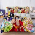 Anime Bedding Set Cartoon One Piece Figure Luffy Zoro Chopper Duvet Cover Quilt Pillowcase