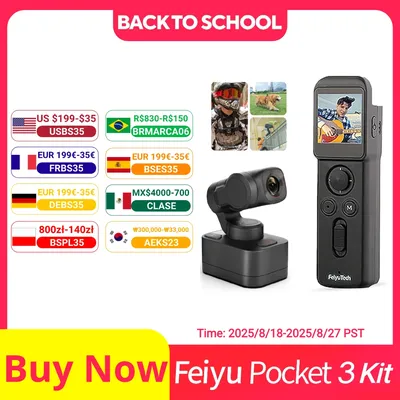 FeiyuTech-Official Pocket 3 Handheld Wireless Gimbal Camera, 3-Axis, 4K60fps, APP, Wireless Image Transmission, Magnetic Attach