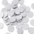 100pcs 15mm Stainless Steel Flat Round Charms Pendants Metal Blank Stamping Tags for Jewelry Smooth