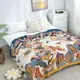 Textile City Ink Flower Fragrance Cotton Multi-layer Gauze Towel Quilt Summer Cool Throw Blanket