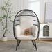 sungrill Egg Chair Wicker Outdoor Indoor Oversized Large Lounger Wicker/Rattan in Gray | 57.87 H x 26.77 W x 37.4 D in | Wayfair XY-W1152P166756