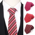 Red Striped Men Ties Classic Neck Tie For Men Women Slim Stripe Necktie For Party Business Cravats