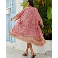 TEELYNN-Cache-maillot en coton à imprimé floral pour femme robe décontractée à manches longues