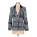 Charles Henry Blazer Jacket: Blue Aztec or Tribal Print Jackets & Outerwear - Women's Size 4