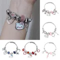 Sanurgente-Bracelet Hello Kitty pour femme bracelets en perles de cristal chat KT bijoux de