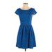 Kensie Casual Dress - A-Line: Blue Dresses - Women's Size Small