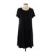 Ann Taylor LOFT Casual Dress - Mini Scoop Neck Short sleeves: Black Print Dresses - Women's Size Small