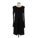 H&M Casual Dress - A-Line Scoop Neck Long sleeves: Black Print Dresses - Women's Size Small