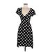 Ruby Rox Casual Dress - Wrap: Black Polka Dots Dresses - Women's Size Medium