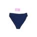 Swimsuit Bottoms: Blue Solid Swimwear - Women's Size Medium