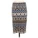 Lularoe Casual Midi Skirt Calf Length: Blue Aztec or Tribal Print Bottoms - Women's Size Small