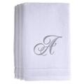Creative Scents Monogrammed 4 Piece 100% Cotton Fingertip Towel Set 100% Cotton in Gray/Blue | Wayfair 8332-A