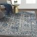 Blue/Gray 63 x 0.315 in Area Rug - Langley Street® Fitz Floral Charcoal/Light Gray/Blue Area Rug, Polypropylene | 63 W x 0.315 D in | Wayfair