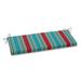 Gracie Oaks Dmitris Stripe Indoor/Outdoor Bench Cushion Polyester in Red/Green/Gray | 2.5 H x 45 W x 19 D in | Wayfair